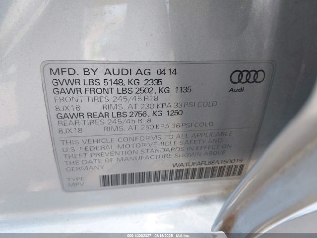 2014 AUDI ALLROAD WA1UFAFL8EA150019 Photo 8