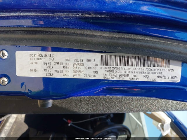 3C6JR6CT9HG750501 RAM 1500
