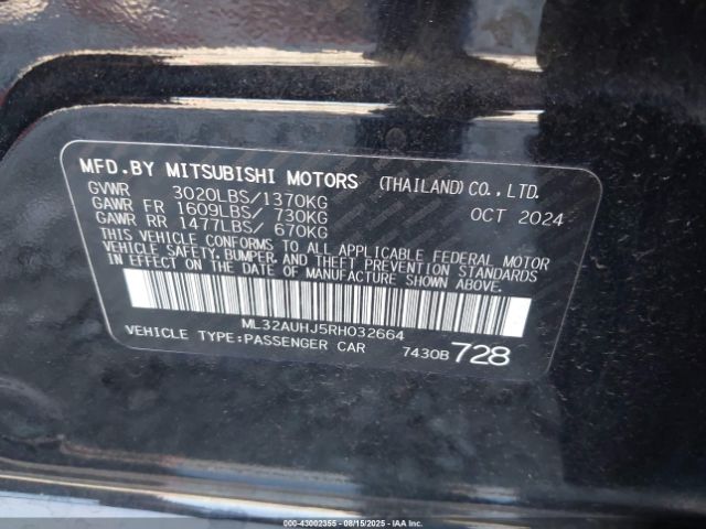 2024 MITSUBISHI MIRAGE ML32AUHJ5RH032664 Photo 8