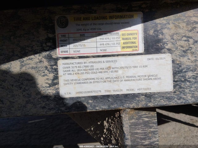 1H9BD1028RB755279 Htrl Trailer