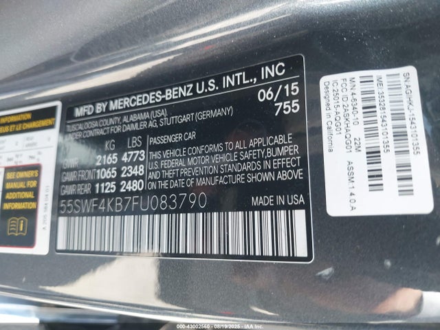 55SWF4KB7FU083790 Mercedes-Benz C-Class