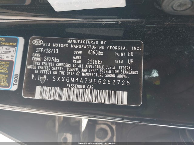 5XXGM4A79EG262725 KIA dohc gdi theta ii