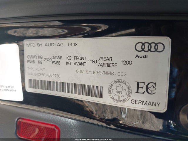 2018 AUDI S5 WAUB4CF50JA074450 Photo 8