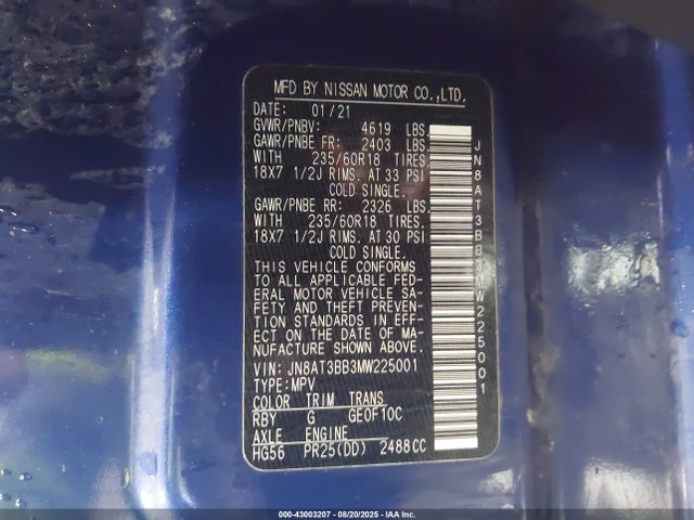 2021 NISSAN ROGUE JN8AT3BB3MW225001 Photo 8