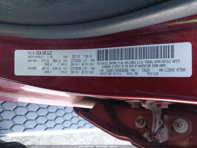 1C6SRFJT3KN696389 RAM 1500