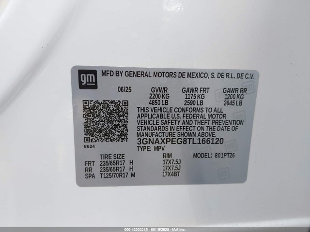 Chevrolet lsd 2026 3GNAXPEG8TL166120 Image 9