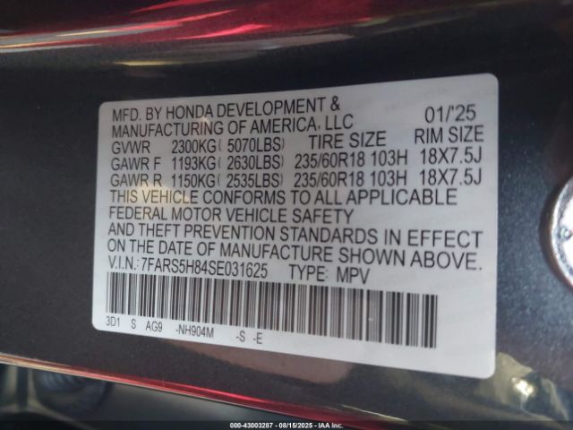 2025 HONDA CR-V HYBRID 7FARS5H84SE031625 Photo 8