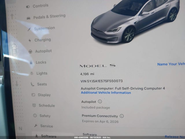Tesla MODEL S 2025 5YJSA1E57SF550073 Image 7