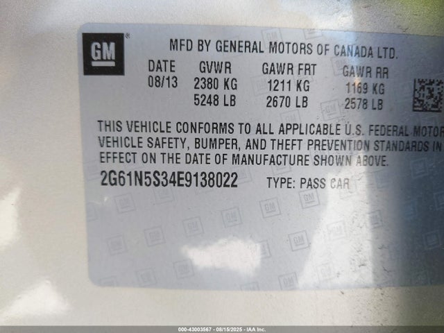 2014 CADILLAC XTS 2G61N5S34E9138022 Photo 8