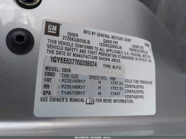 2006 CADILLAC SRX 1GYEE637760208074 Photo 8