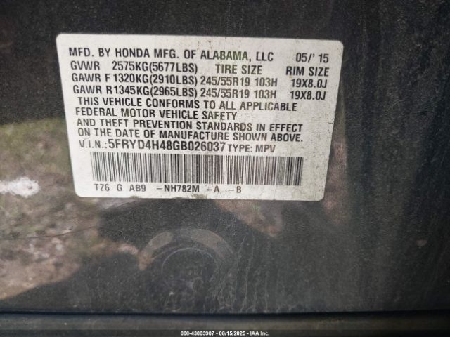 2016 ACURA MDX 5FRYD4H48GB026037 Photo 8
