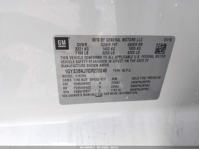 2016 CADILLAC ESCALADE 1GYS3BKJ7GR270246 Photo 8