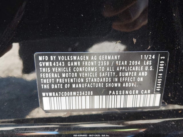 WVWRA7CD0RW234208 Volkswagen 2.0 tsi
