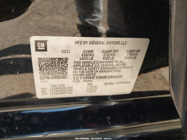 2021 GMC SIERRA 3500HD 1GT49WEY5MF195248 Photo 8