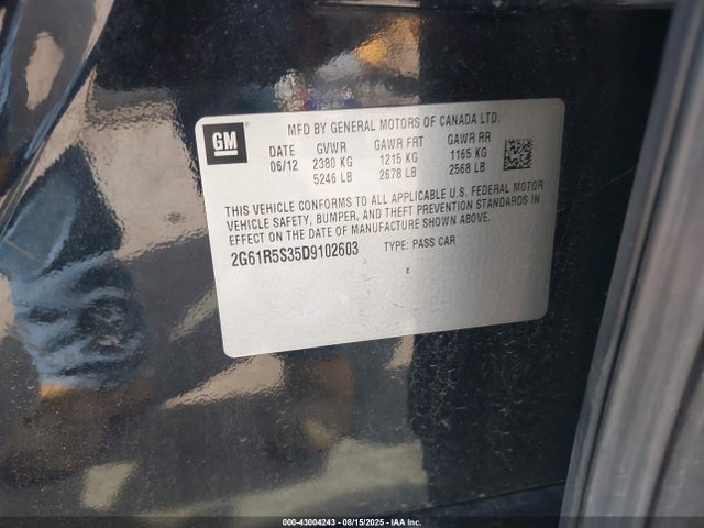 2013 CADILLAC XTS 2G61R5S35D9102603 Photo 8