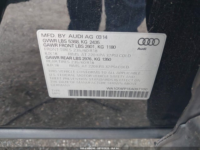 2014 AUDI Q5 WA1CFAFP1EA097100 Photo 8