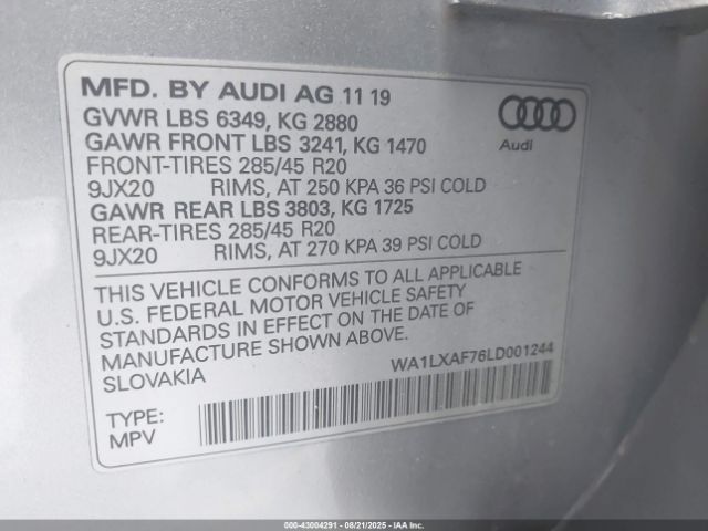2020 AUDI Q7 WA1LXAF76LD001244 Photo 8