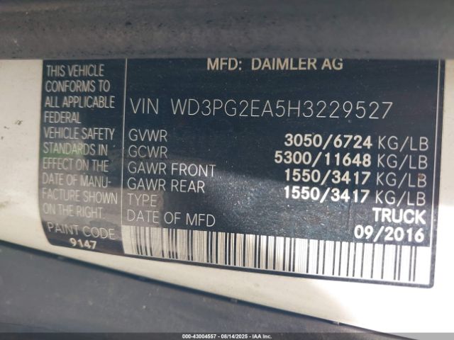 2017 MERCEDES-BENZ METRIS WD3PG2EA5H3229527 Photo 8