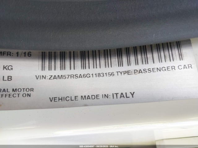 ZAM57RSA6G1183156 Maserati m156b