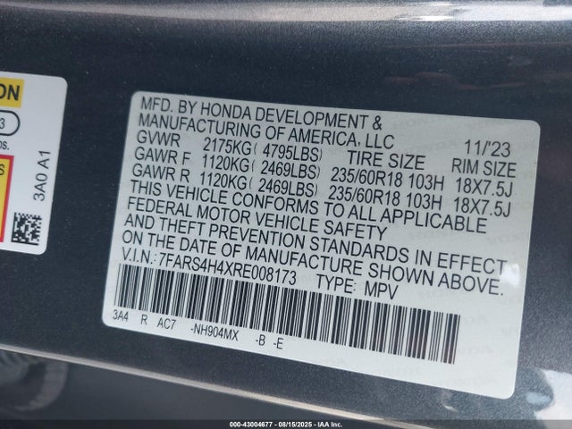 7FARS4H4XRE008173 Honda l15be