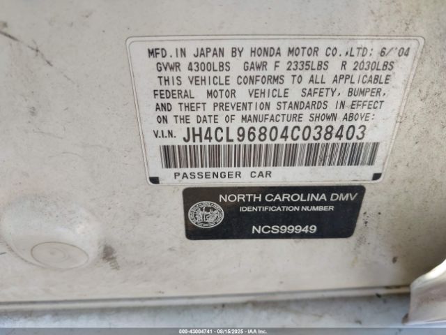 2004 ACURA TSX JH4CL96804C038403 Photo 8