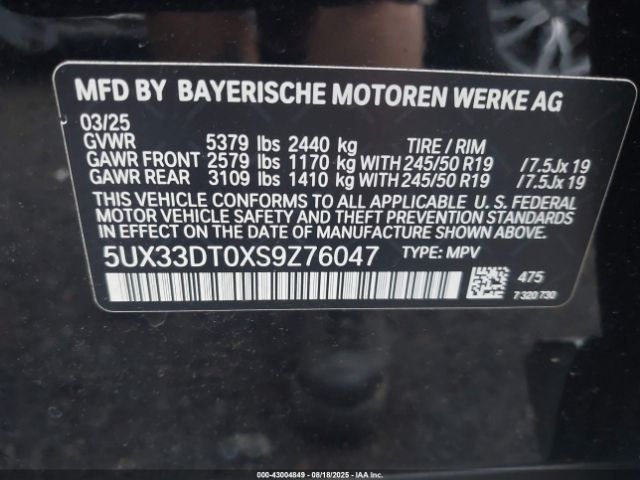 2025 BMW X4 5UX33DT0XS9Z76047 Photo 8