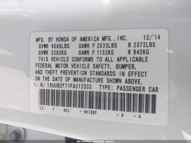 2015 ACURA TLX 19UUB2F71FA012500 Photo 8