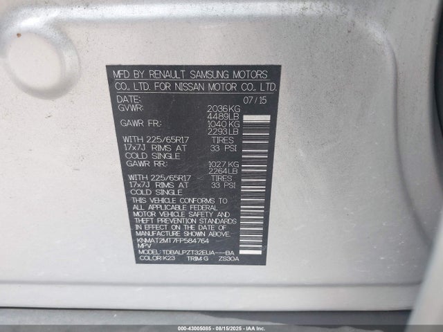 Nissan 2015 2015 KNMAT2MT7FP584764 Image 9