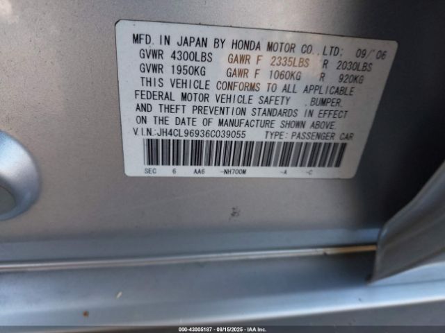 2006 ACURA TSX JH4CL96936C039055 Photo 8