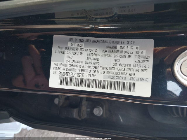 Mazda py 2020 3MVDMBCL9LM116837 Image 9