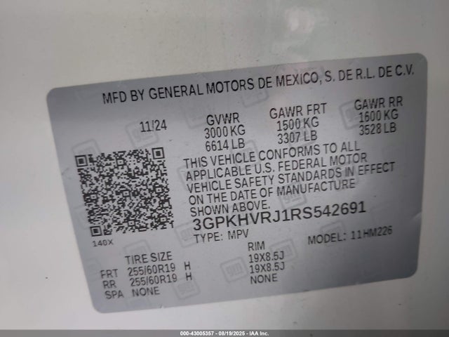3GPKHVRJ1RS542691 Honda Prologue Ex