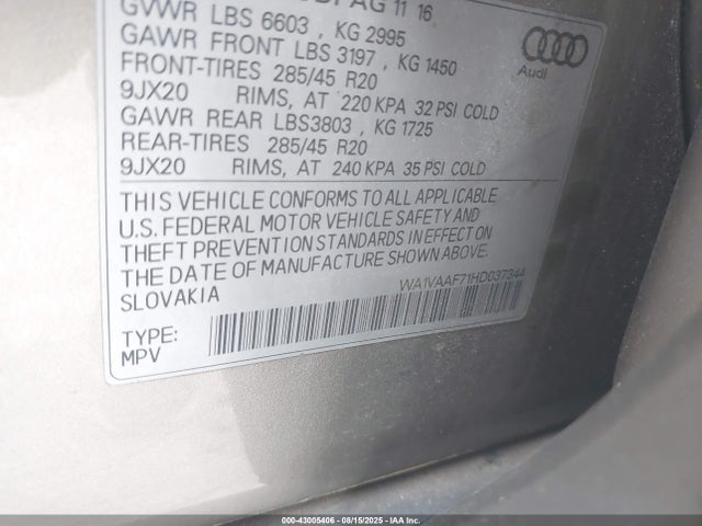 2017 AUDI Q7 WA1VAAF71HD037344 Photo 8