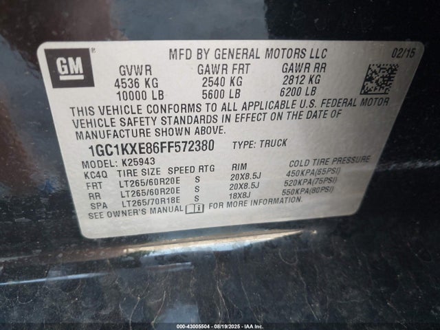 Chevrolet lml 2015 1GC1KXE86FF572380 Image 9