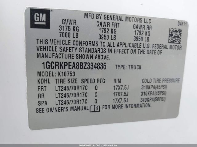 2011 CHEVROLET SILVERADO 1500 1GCRKPEA8BZ334836 Photo 8