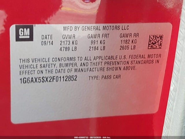 2015 CADILLAC CTS 1G6AX5SX2F0112852 Photo 8