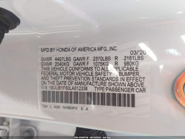 2020 ACURA TLX 19UUB1F60LA012338 Photo 8