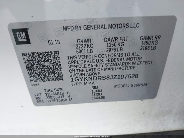 2018 CADILLAC XT5 1GYKNDRS8JZ197528 Photo 8