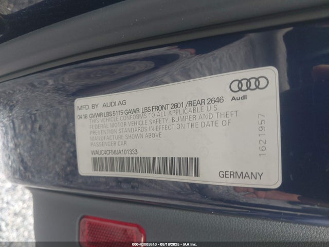 2018 AUDI S5 WAUC4CF56JA101333 Photo 8