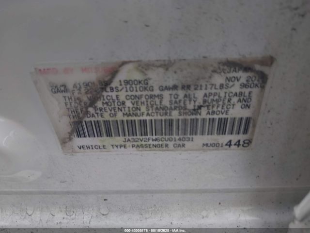 2012 MITSUBISHI LANCER JA32V2FW6CU014031 Photo 8