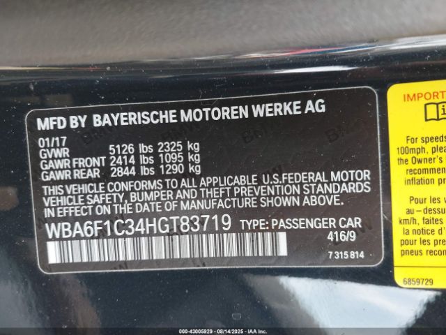 2017 BMW 640I WBA6F1C34HGT83719 Photo 8