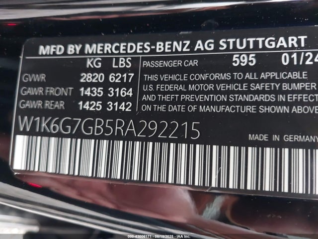 W1K6G7GB5RA292215 Mercedes-Benz m176