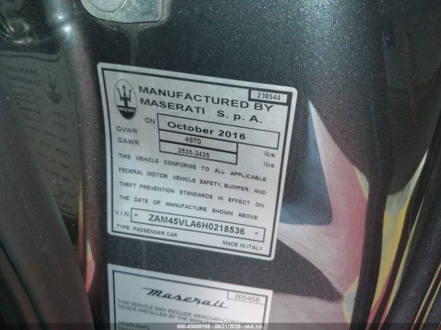 2017 MASERATI GRANTURISMO ZAM45VLA6H0218536 Photo 8