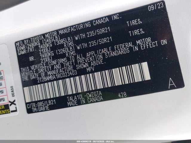 Lexus t24a-fts 2024 2T2BAMBA1RC023403 Image 9