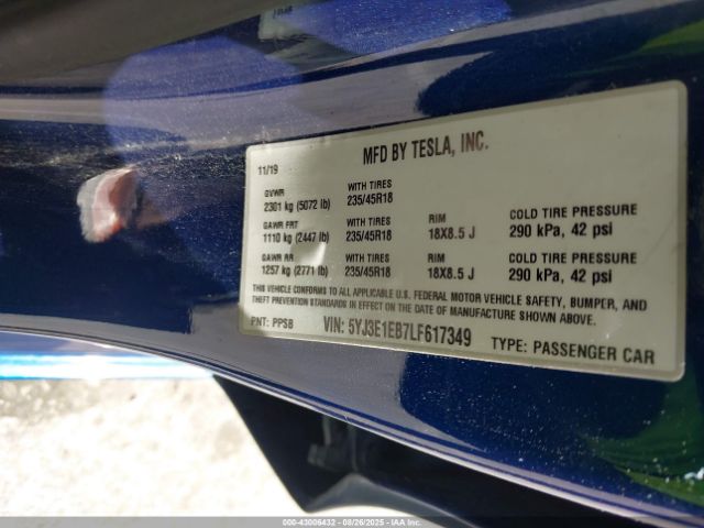 2020 TESLA MODEL 3 5YJ3E1EB7LF617349 Photo 8