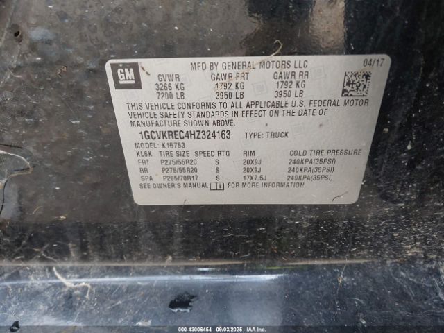 2017 CHEVROLET SILVERADO 1500 1GCVKREC4HZ324163 Photo 8