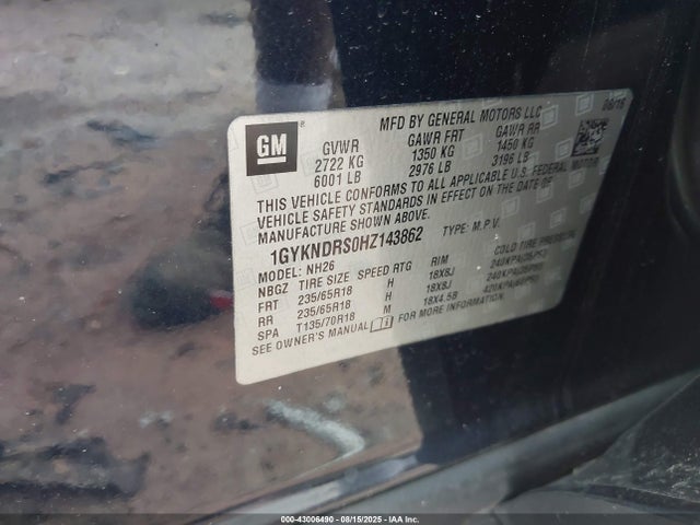 2017 CADILLAC XT5 1GYKNDRS0HZ143862 Photo 8