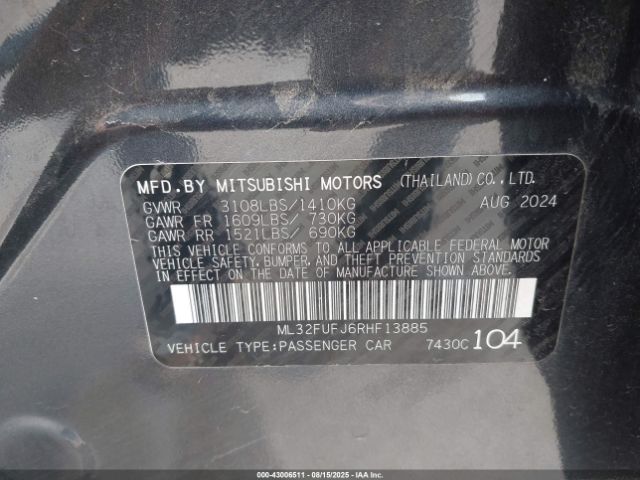 2024 MITSUBISHI MIRAGE ML32FUFJ6RHF13885 Photo 8