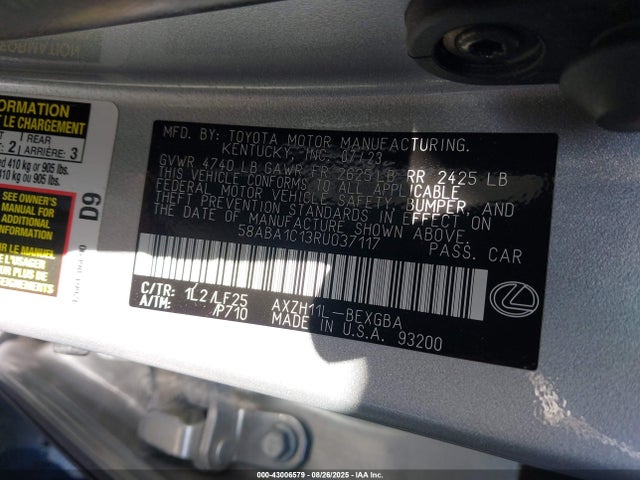 Lexus a25a-fxs, 3nm 2024 58ABA1C13RU037117 Image 9