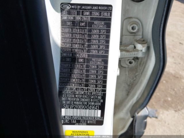 2019 LAND ROVER RANGE ROVER EVOQUE SALVP2RX6KH349643 Photo 8