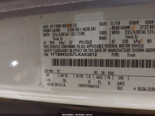 Ford Transit-350 Cargo Van 2020 1FTBW3UG7LKA03812 Image 9